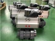 Pneumatically Actuated GF PVC 546 ball valves heading out to customer in USA