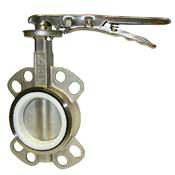 Stainless Steel Wafer Butterfly Valve FKM Viton Liner
