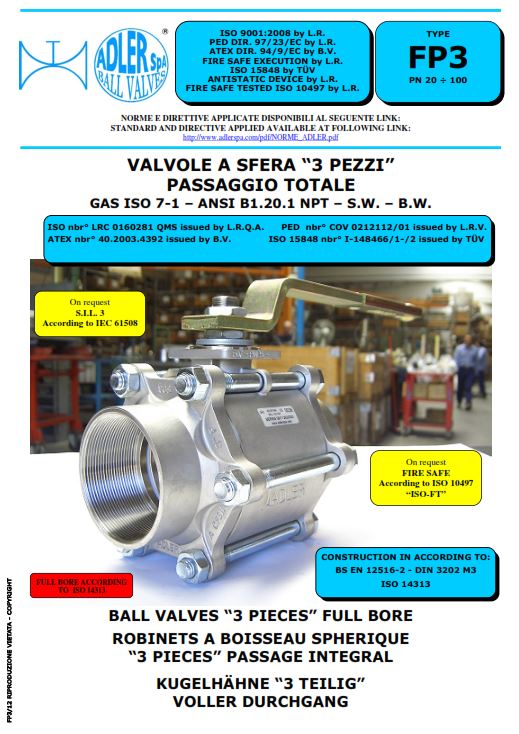 wafer pattern ball valve, stainless steel ball valve, tank bottom valves, ball valve, valves, adler valves, adler ball valves, adler spa, Wafer ball valve type, Split body ball valves, Threaded ball valves, 3 Piece ball valves, 3 way ball valves, 4 way ball valves, Reduced bore ball valves, End tank execution ball valves, Ball valves with heating jacket, Ball valve with nipples, Solenoid Valves, Limit Switch Boxes, Special Execution valves, Emergency devices, Improvement devices